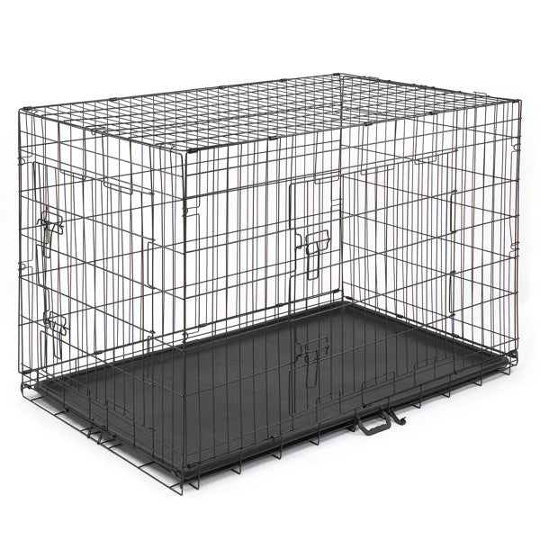 48" Pet Kennel Cat Dog Folding Steel Crate Animal Playpen Wire Metal Doba